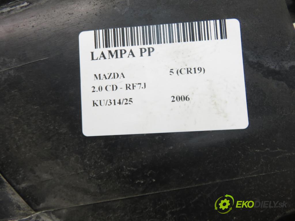 MAZDA 5 (CR19) VAN 2006 105,00 2.0 MZR-CD 143 - RF7J 1998,00 Svetlo PP P5117R
