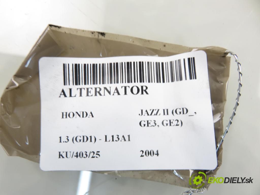 HONDA JAZZ II (GD_, GE3, GE2) HB 2004 61,00 1.3 (GD1) - L13A1 1339,00 Alternátor A5TB0091 ; AHGA56 (Alternátor)