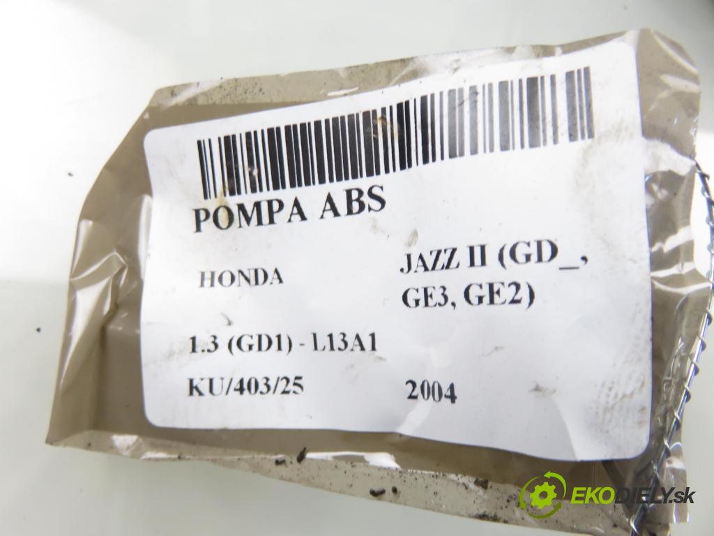 HONDA JAZZ II (GD_, GE3, GE2) HB 2004 61,00 1.3 (GD1) - L13A1 1339,00 pumpa ABS SAAJ5 (Pumpa ABS)