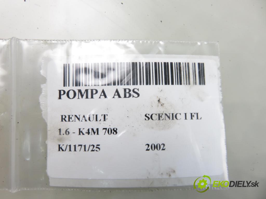RENAULT SCENIC I (JA0/1_) MINIVAN 2002 0,00 1.6 - K4M 708 1598,00 pumpa ABS 0265950046 (Pumpa ABS)