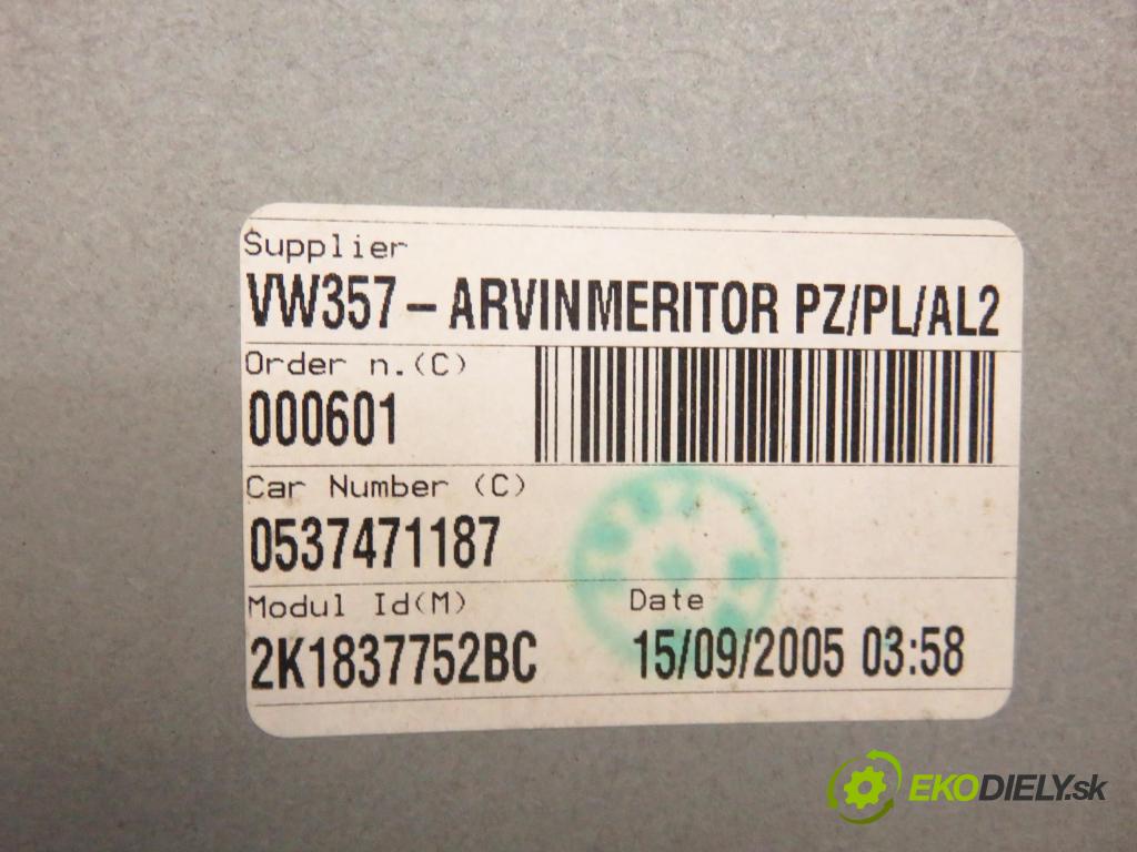 VW CADDY III Furgon (2KA, 2KH, 2CA, 2CH) FURGON 2005 77,00 1.9 TDI - BLS 1896,00 mechanismus oken PPM 1T0837756H