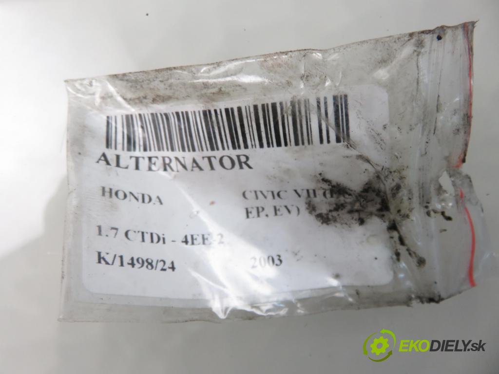 HONDA CIVIC VII Hatchback (EU, EP, EV) HB 2003 74,00 1.7 CTDi 101 - 4EE-2 (Isuzu) 1686,00 Alternátor  (Alternátor)