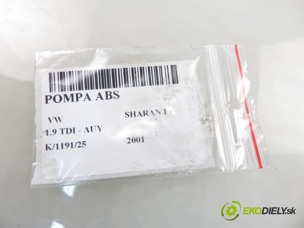 VW SHARAN (7M8, 7M9, 7M6) MINIVAN 2001 85,00 1.9 TDI PD 115 - AUY 1896,00 Pumpa ABS 7M3907379B ; 10094703093 (Pumpa ABS)