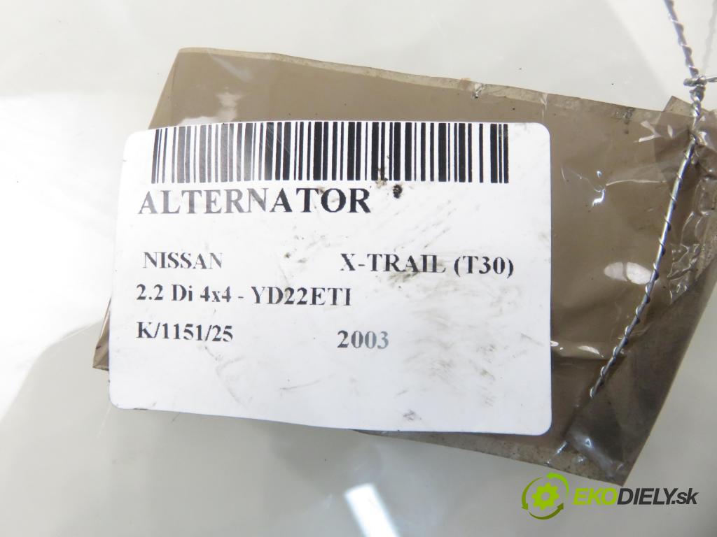 NISSAN X-TRAIL (T30) SUV 2003 84,00 2.2 Di 4x4 - YD22ETI 2184,00 Alternátor 231005M310 (Alternátor)