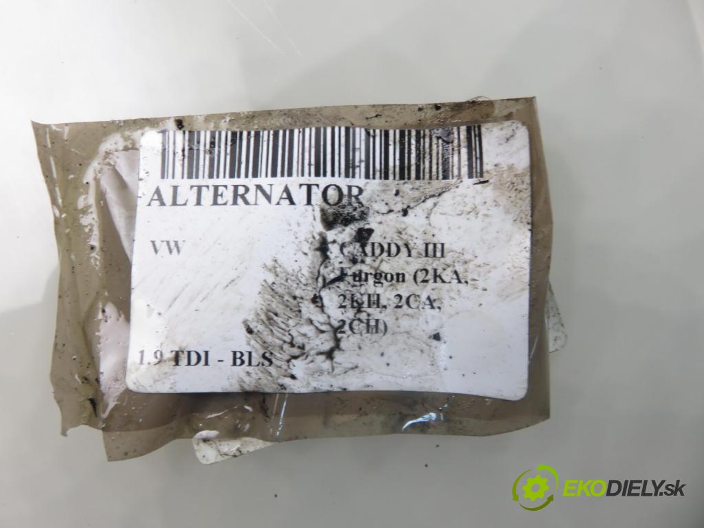 VW CADDY III Furgon (2KA, 2KH, 2CA, 2CH) FURGON 2005 77,00 1.9 TDI - BLS 1896,00 Alternátor 06F903023D ; 0124325130 (Alternátor)