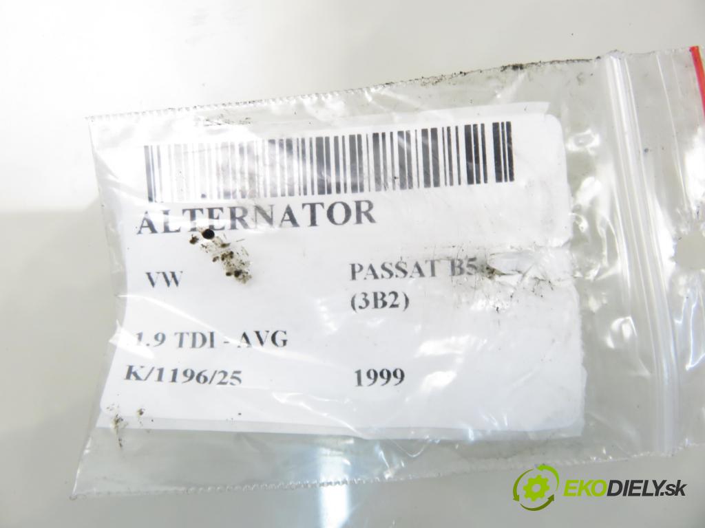 VW PASSAT B5 (3B2) SEDAN 1999 81,00 1.9 TDI - AVG 1896,00 Alternátor 028903031 (Alternátor)