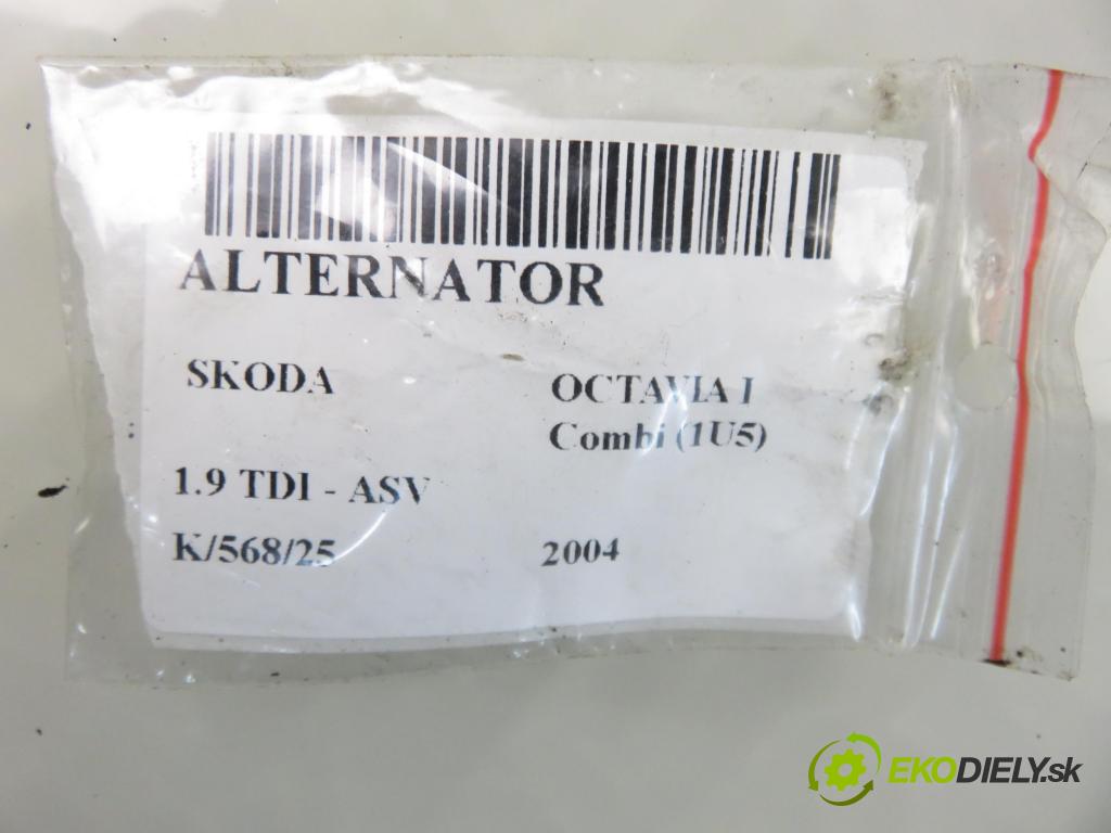 SKODA OCTAVIA I Combi (1U5) KOMBI 2004 81,00 1.9 TDI 110 - ASV 1896,00 Alternátor 028903028D ; 0124325003 (Alternátor)