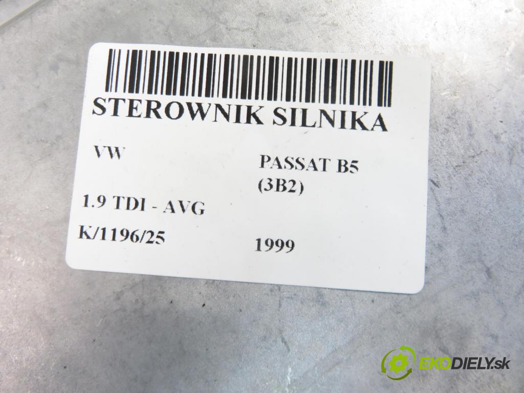 VW PASSAT B5 (3B2) SEDAN 1999 81,00 1.9 TDI - AVG 1896,00 Riadiaca jednotka Motor 038906018GA ; 0281010170