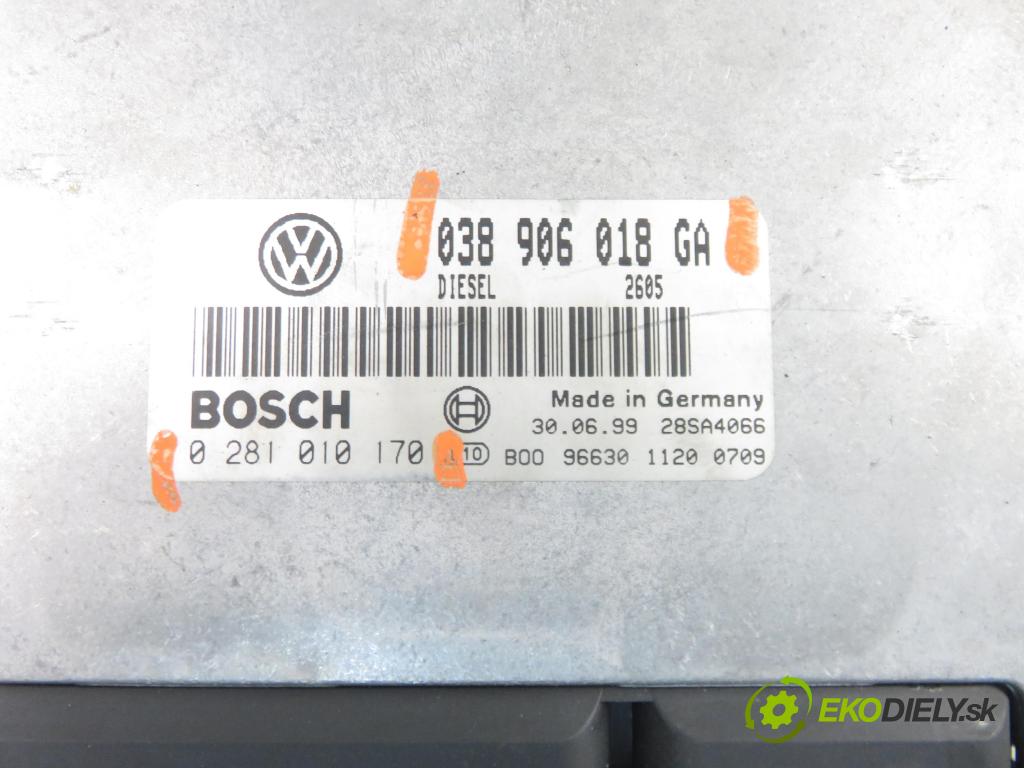 VW PASSAT B5 (3B2) SEDAN 1999 81,00 1.9 TDI - AVG 1896,00 Riadiaca jednotka Motor 038906018GA ; 0281010170