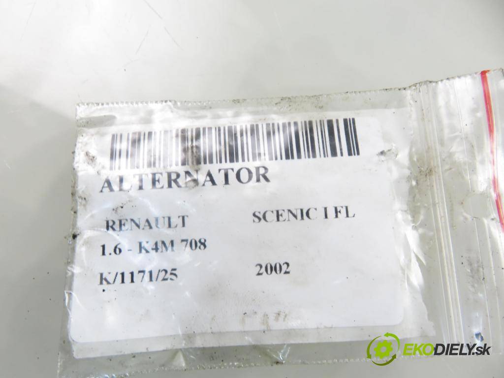 RENAULT SCENIC I (JA0/1_) MINIVAN 2002 0,00 1.6 - K4M 708 1598,00 Alternátor YY16C07 (Alternátor)