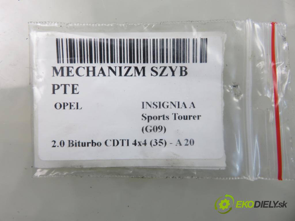 OPEL INSIGNIA A Sports Tourer (G09) KOMBI 2013 0,00 2.0 Biturbo CDTI 4x4 (35) - A 20 DTR 1956,00 mechanismus oken PTE 20952451 ; 966309102 ; 966307104