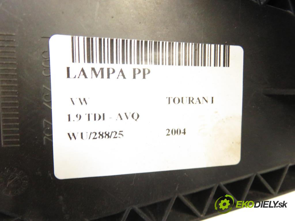 VW TOURAN (1T1, 1T2) MINIVAN 2004 74,00 1.9 TDI PD 100 - AVQ 1896,00 Svetlo PP 0301205202 ; 1T0941006D