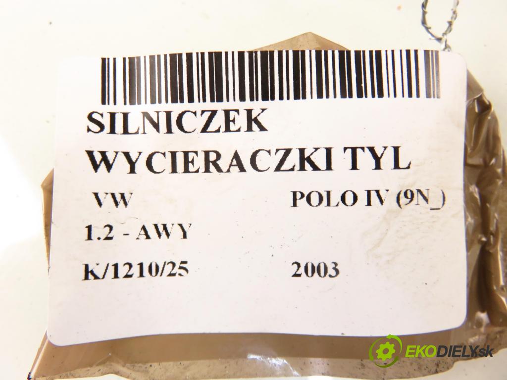 VW POLO (9N_) HB 2003 40,00 1.2 6V 54 - AWY 1198,00 motorek stěrače ZADNÍ: 6Q6955711A ; 0390201596