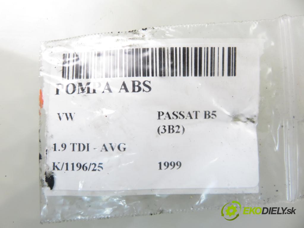 VW PASSAT B5 (3B2) SEDAN 1999 81,00 1.9 TDI - AVG 1896,00 pumpa ABS 8E0614111AB ; 0265216559 ; 0273004281 (Pumpa ABS)