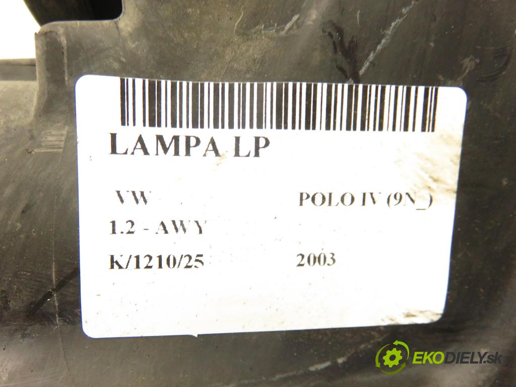 VW POLO (9N_) HB 2003 40,00 1.2 6V 54 - AWY 1198,00 Svetlo LP 6Q1941007AF