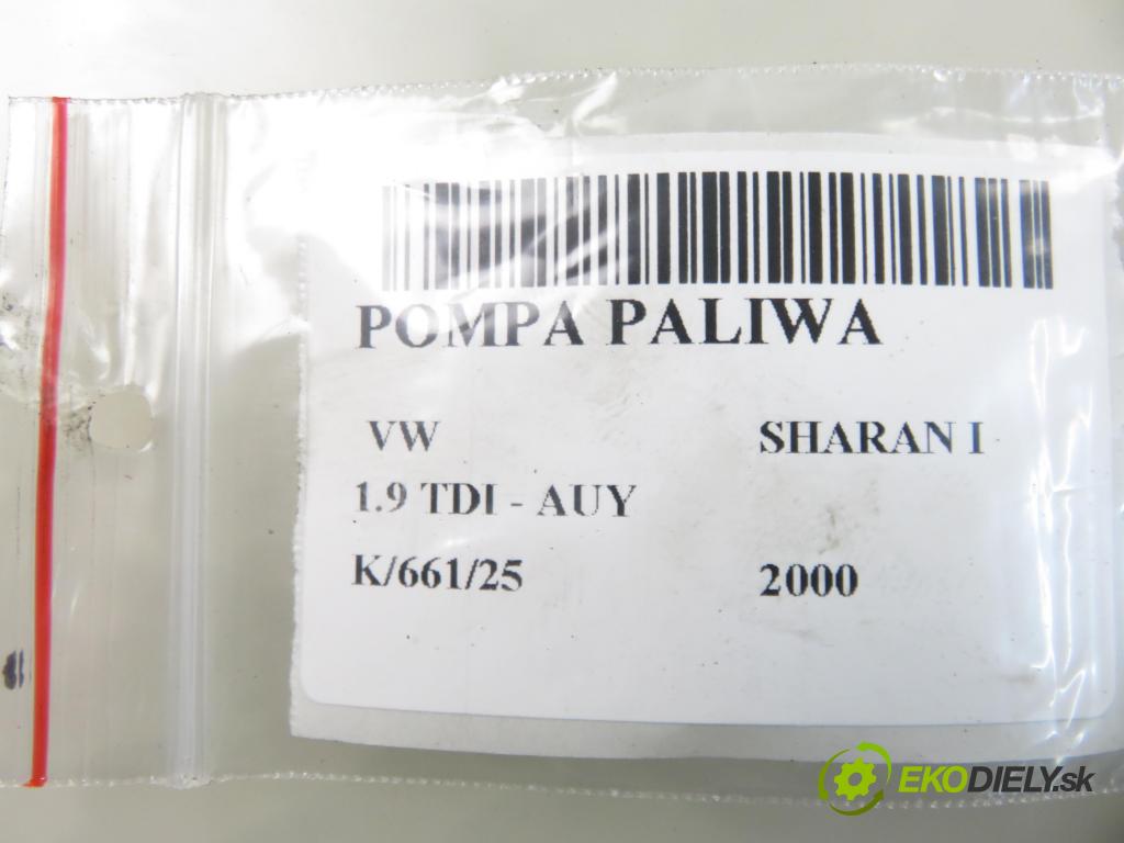 VW SHARAN (7M8, 7M9, 7M6) MINIVAN 2000 85,00 1.9 TDI PD 115 - AUY 1896,00 pumpa paliva 7M3919050A ; YM219H307AB