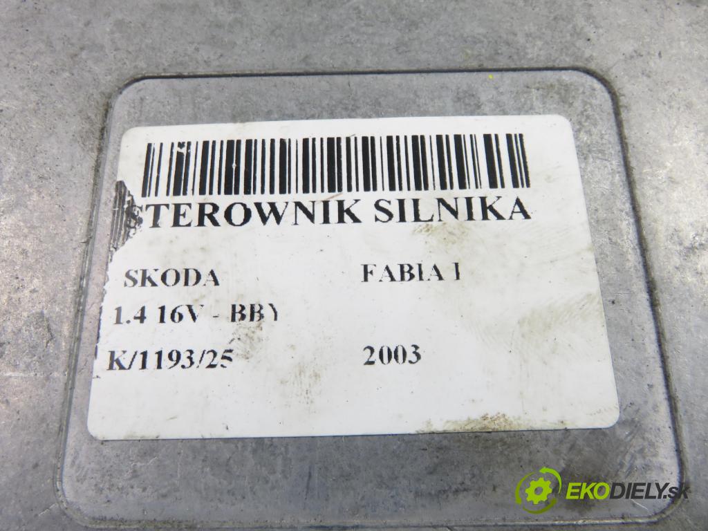 SKODA FABIA I (6Y2) HB 2003 55,00 1.4 16V - BBY 1390,00 Riadiaca jednotka Motor 036906034CB ; IAW4MVCB ; 6160065809