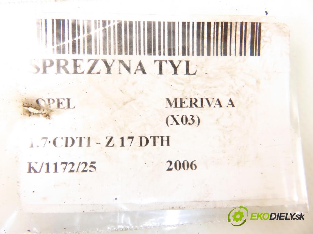 OPEL MERIVA A nadwozie wielkoprzestrzenne (MPV) (X03) HB 2006 74,00 1.7 CDTI 100 - Z 17 DTH 1686,00 Pružina ZADNÍ: 