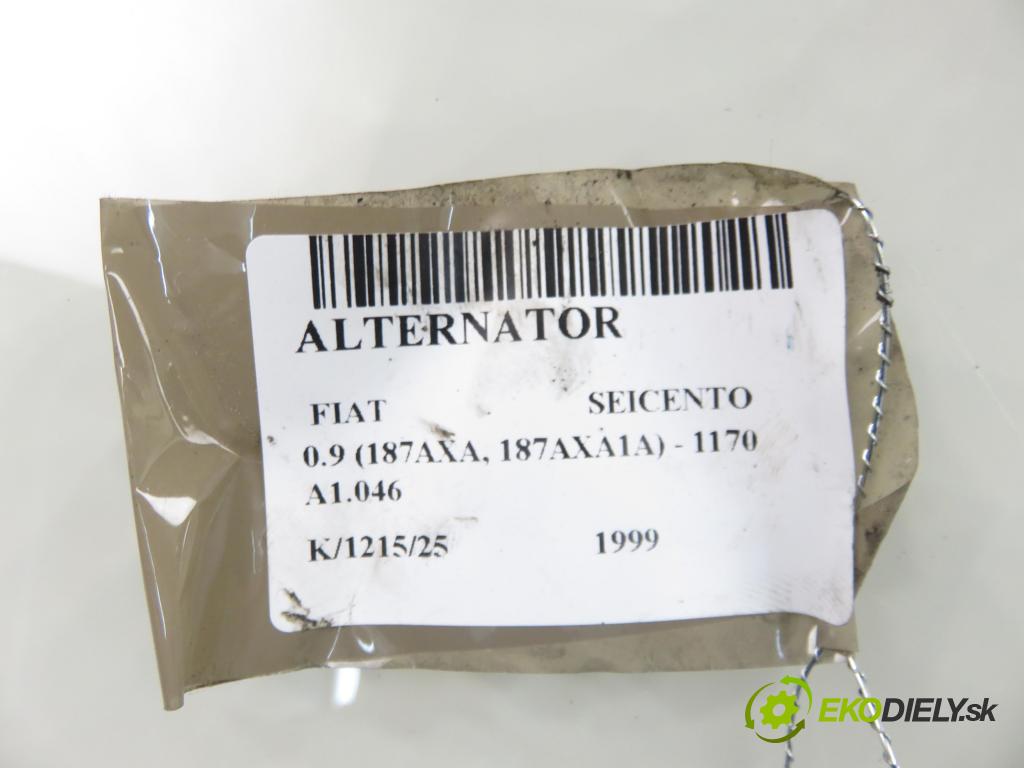 FIAT SEICENTO / 600 (187_) HB 1999 29,00 0.9 39 - 1170 A1.046 899,00 Alternátor  (Alternátor)