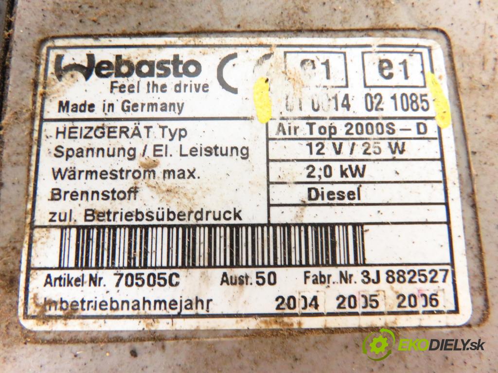 RENAULT TRAFIC II Autobus (JL) BUS 2004 74,00 1.9 dCI 100 (JL0C) - F9Q 760 1870,00 Webasto 010014021085 (Webasto (nezávislé topení))