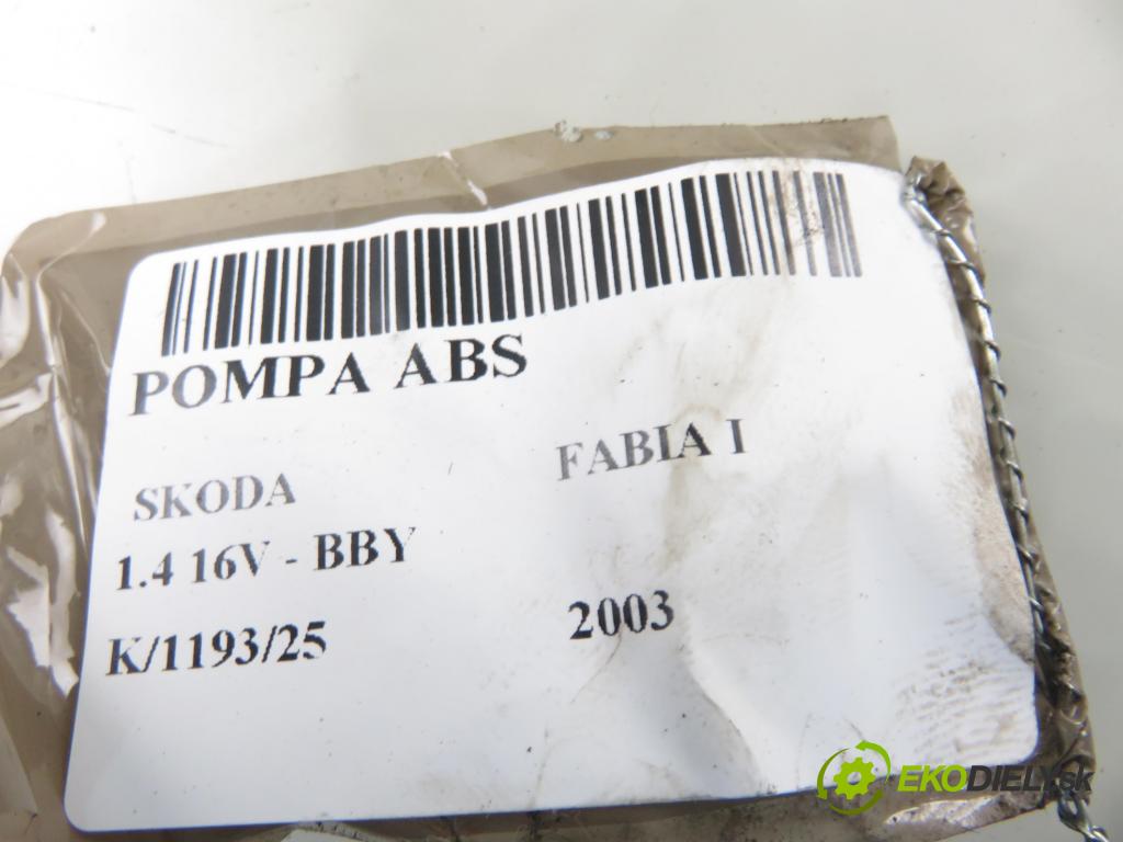 SKODA FABIA I (6Y2) HB 2003 55,00 1.4 16V - BBY 1390,00 pumpa ABS 6Q0907379H ; 0265900009 (Pumpa ABS)