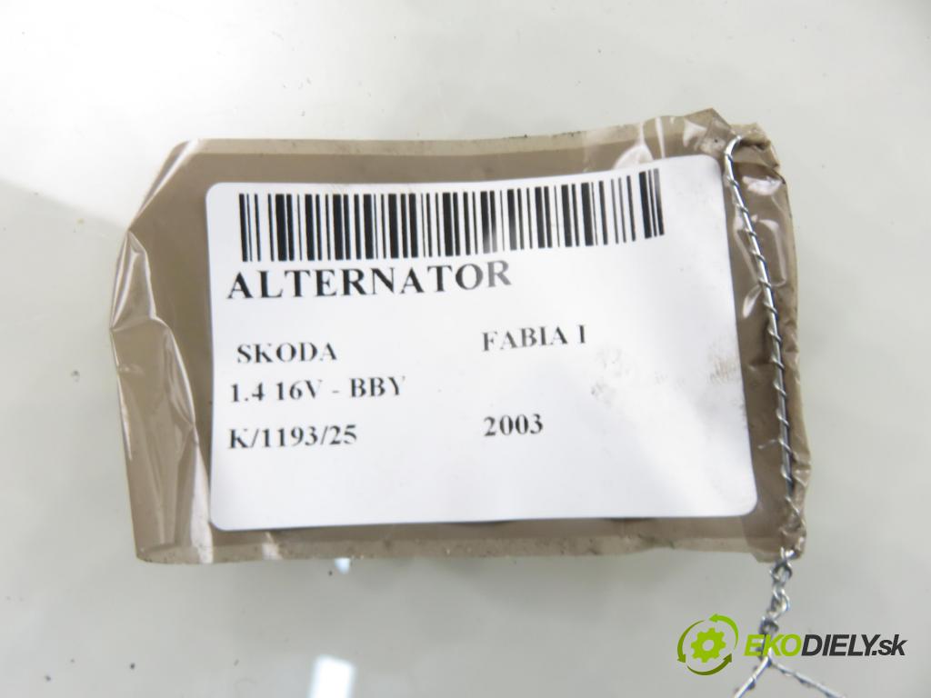 SKODA FABIA I (6Y2) HB 2003 55,00 1.4 16V - BBY 1390,00 Alternátor 037903025M ; 0124325013 (Alternátor)