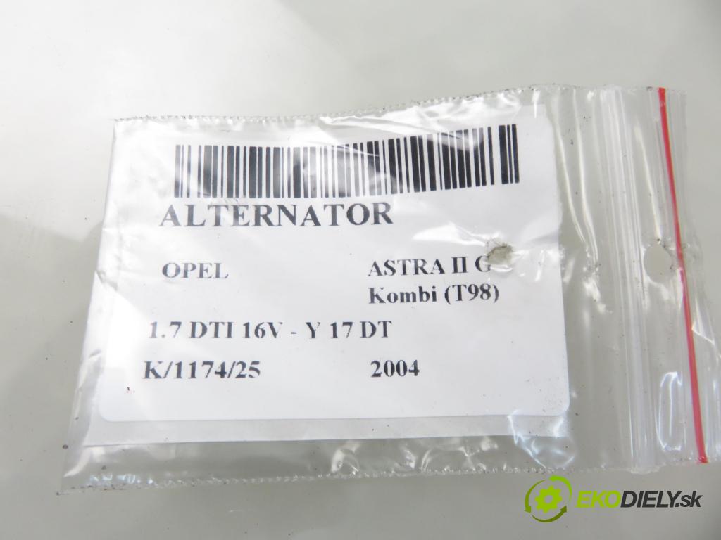 OPEL ASTRA G Kombi (T98) KOMBI 2004 55,00 1.7 DTI 16V - Y 17 DT 1686,00 Alternátor A2003 (Alternátor)
