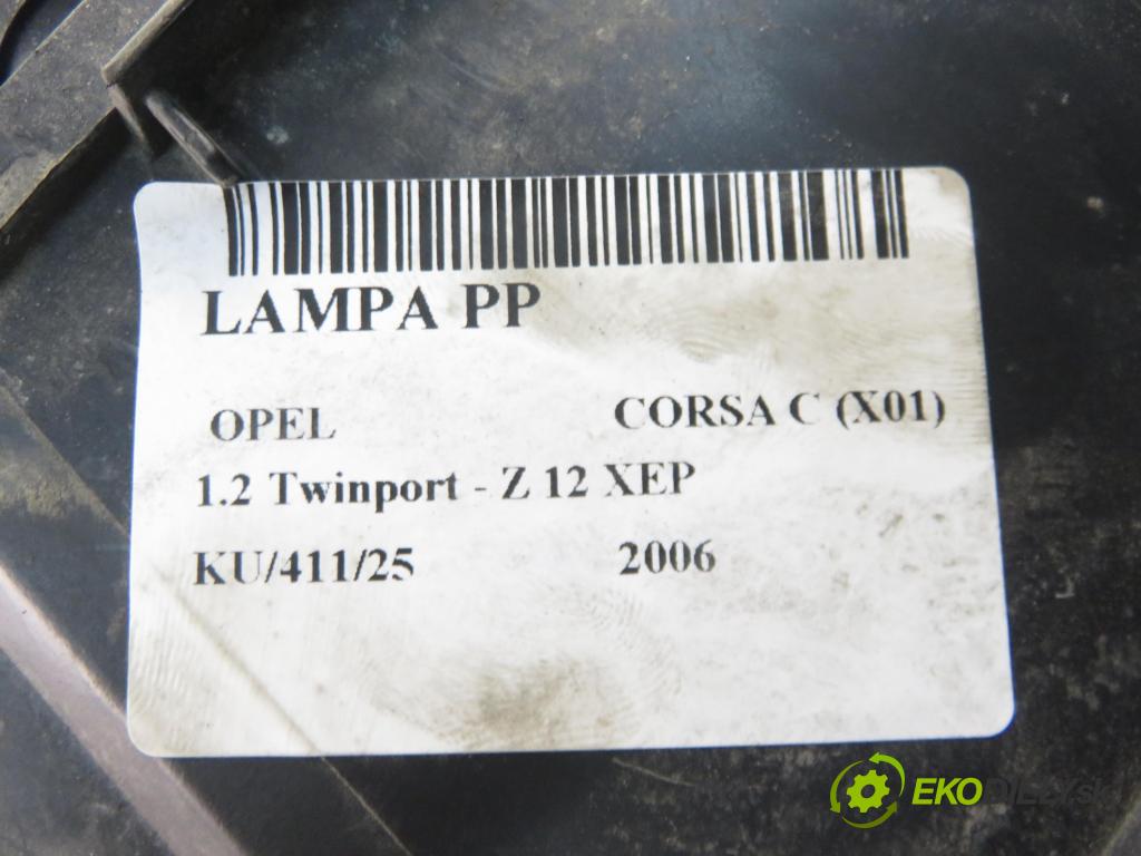 OPEL CORSA C (X01) HB 2006 59,00 1.2 16V Twinport 80 - Z 12 XEP 1229,00 Svetlo PP 13100536GT