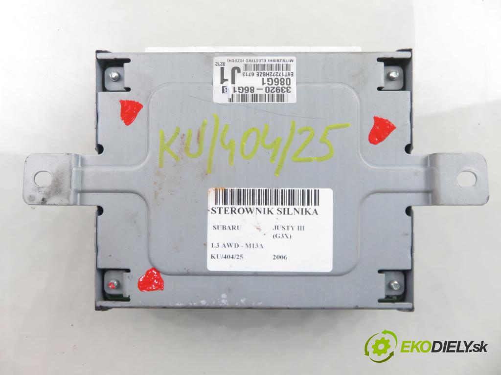 SUBARU JUSTY III (G3X) HB 2006 69,00 1.3 AWD 94 - M13A 1328,00 Riadiaca jednotka Motor 3392086G1