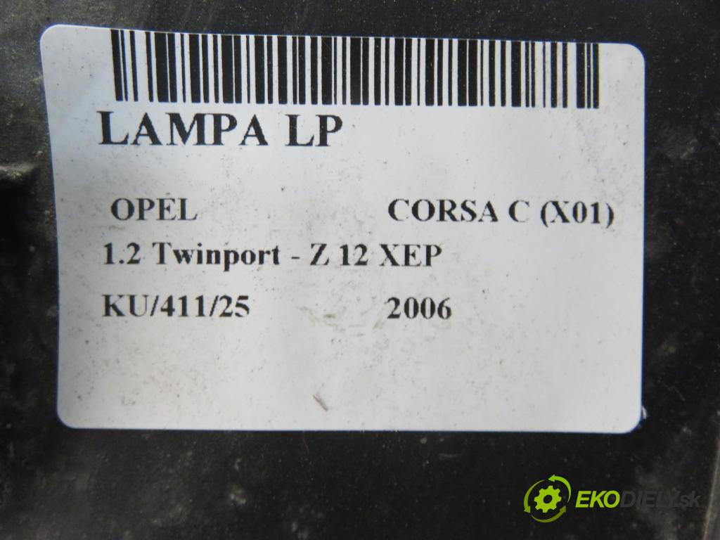 OPEL CORSA C (X01) HB 2006 59,00 1.2 16V Twinport 80 - Z 12 XEP 1229,00 Svetlo LP 13100535GT