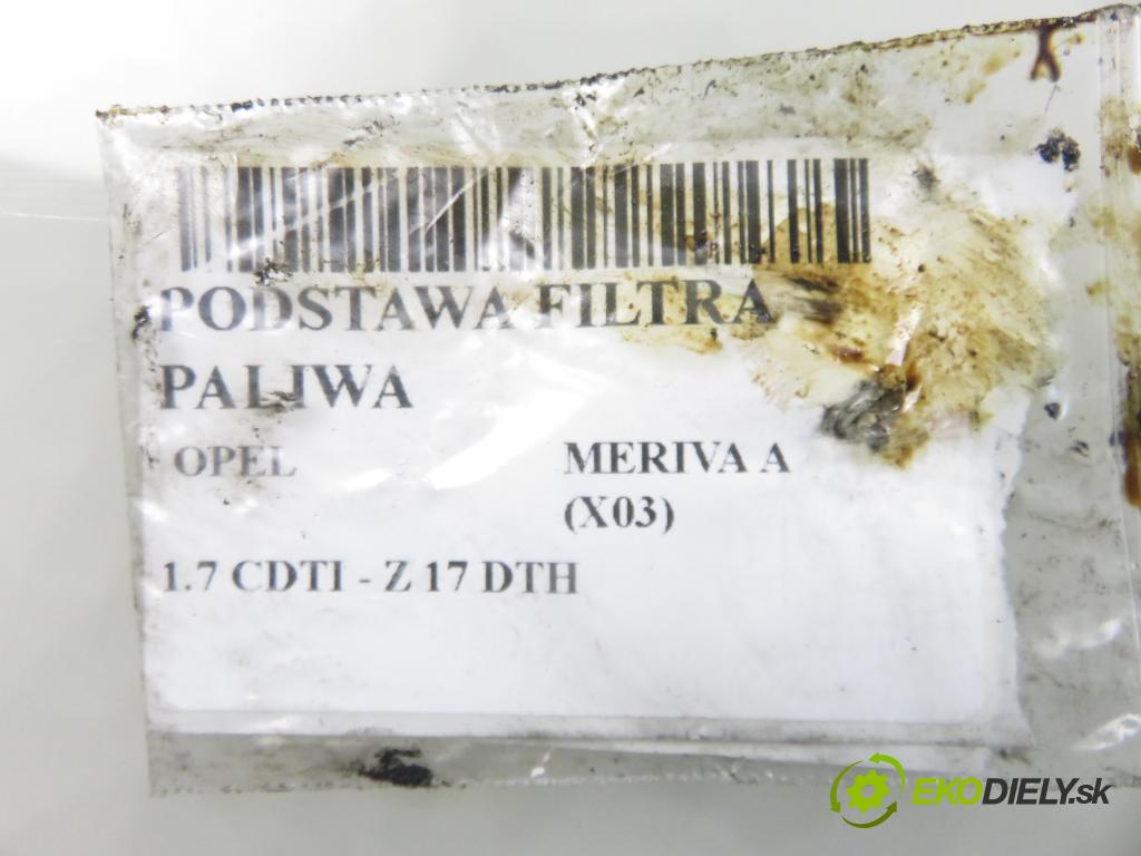 OPEL MERIVA A nadwozie wielkoprzestrzenne (MPV) (X03) HB 2006 74,00 1.7 CDTI 100 - Z 17 DTH 1686,00 obal filtra paliva  (Kryt palivového filtru)
