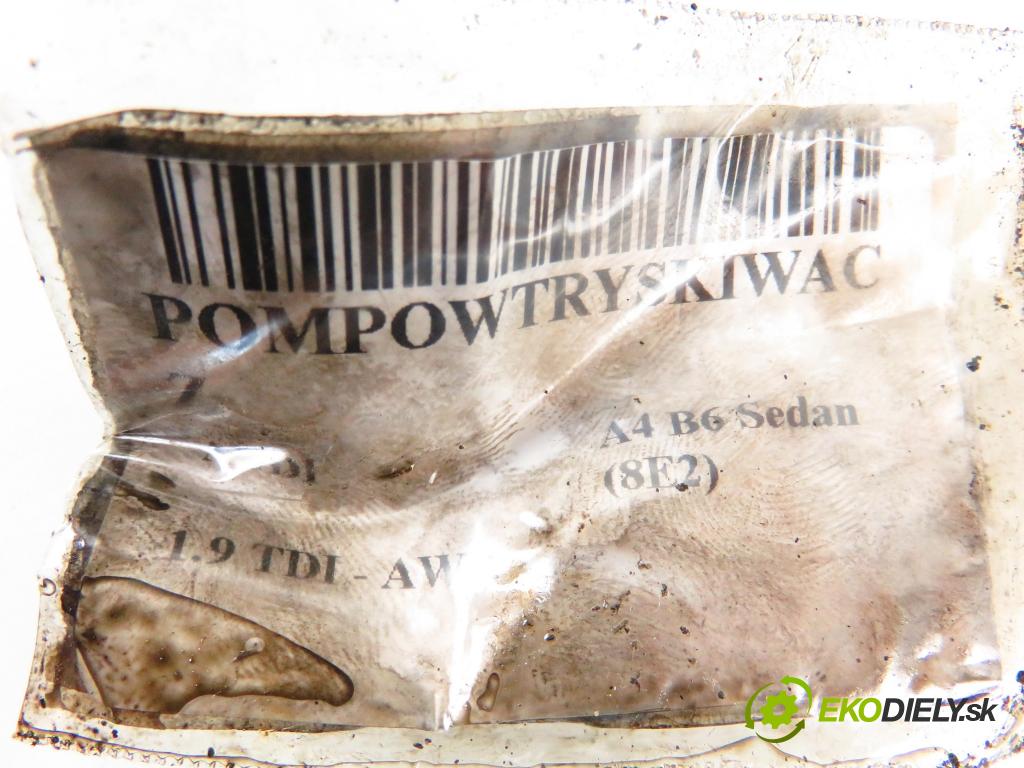 AUDI A4 (8E2, B6) SEDAN 2001 96,00 1.9 TDI PD 130 - AWX 1896,00 Vstrekovač 038130073AR ; 0414720214 (Vstrekovač paliva)