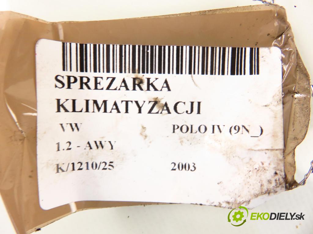 VW POLO (9N_) HB 2003 40,00 1.2 6V 54 - AWY 1198,00 KOMPRESOR: klimatizace 6Q0820803G (Kompresor klimatizace)