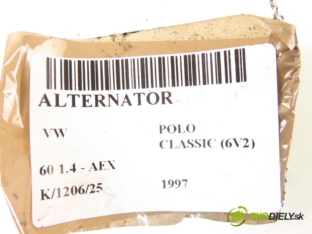 VW POLO CLASSIC (6V2) SEDAN 1997 44,00 1.4 60 - AEX 1390,00 Alternátor  (Alternátor)