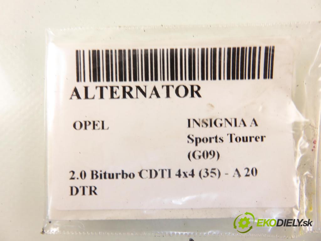 OPEL INSIGNIA A Sports Tourer (G09) KOMBI 2013 0,00 2.0 Biturbo CDTI 4x4 (35) - A 20 DTR 1956,00 Alternátor 13502582 ; 130323195317 ; 2650800A (Alternátor)