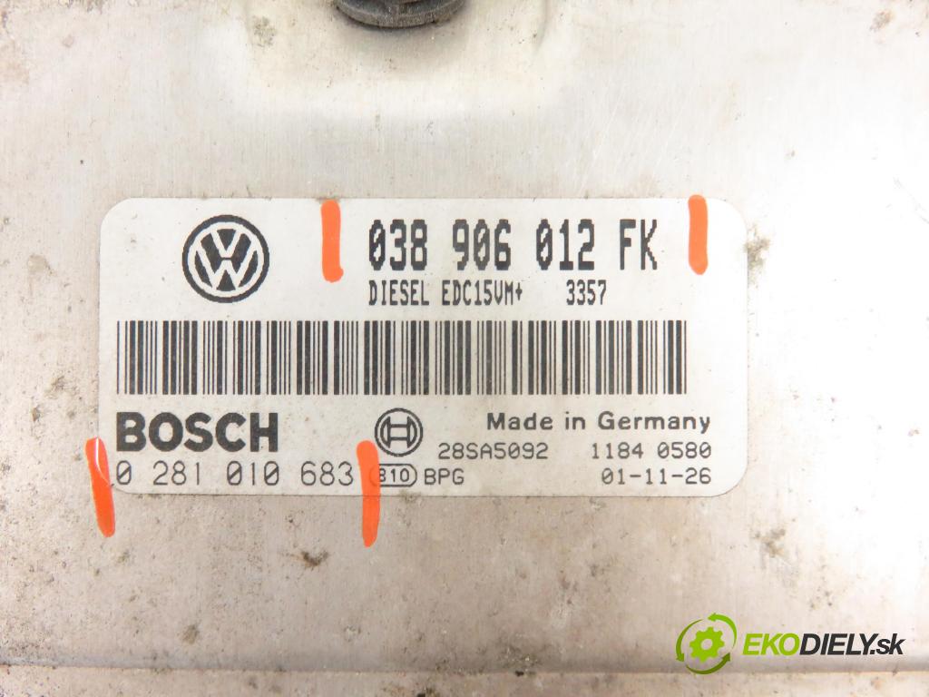 SEAT LEON (1M1) HB 2002 81,00 1.9 TDI 110 - ASV 1896,00 Riadiaca jednotka Motor 038906012FK ; 0281010683