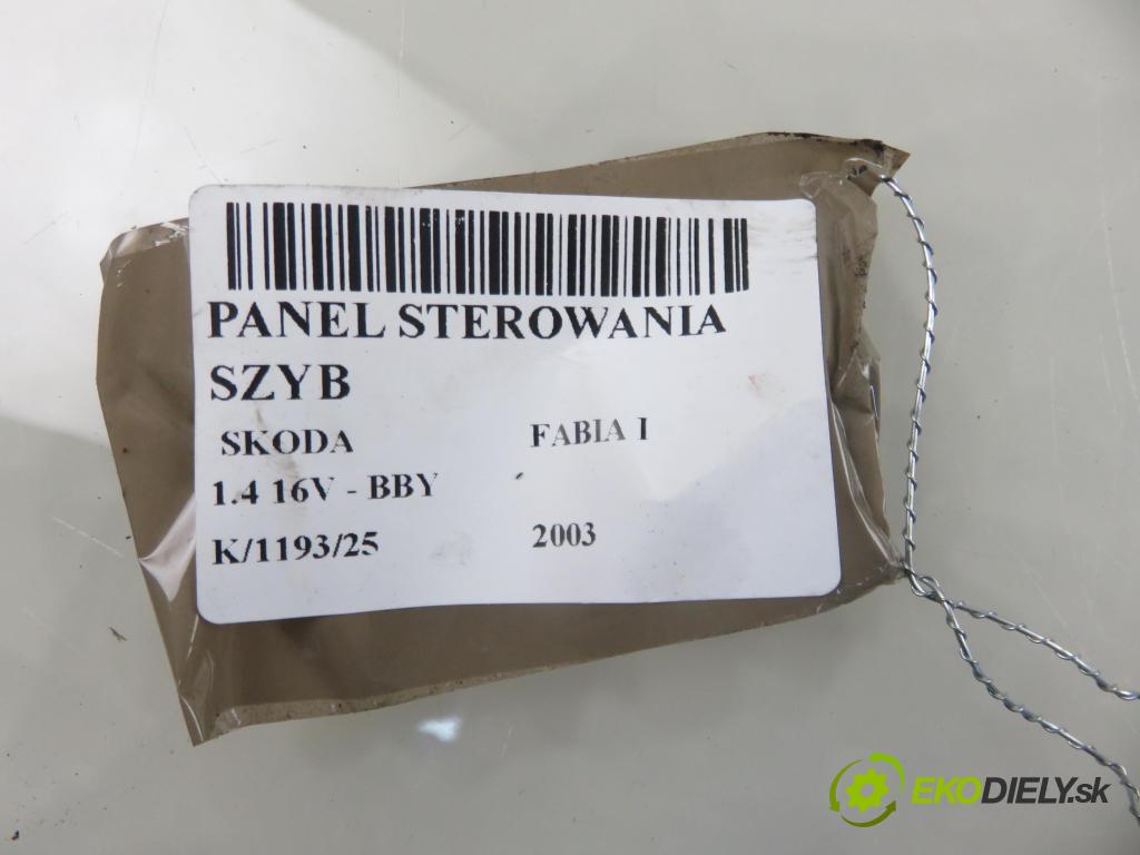SKODA FABIA I (6Y2) HB 2003 55,00 1.4 16V - BBY 1390,00 Panel ovládaní oken 1J3959857A ; 6Y1867227B