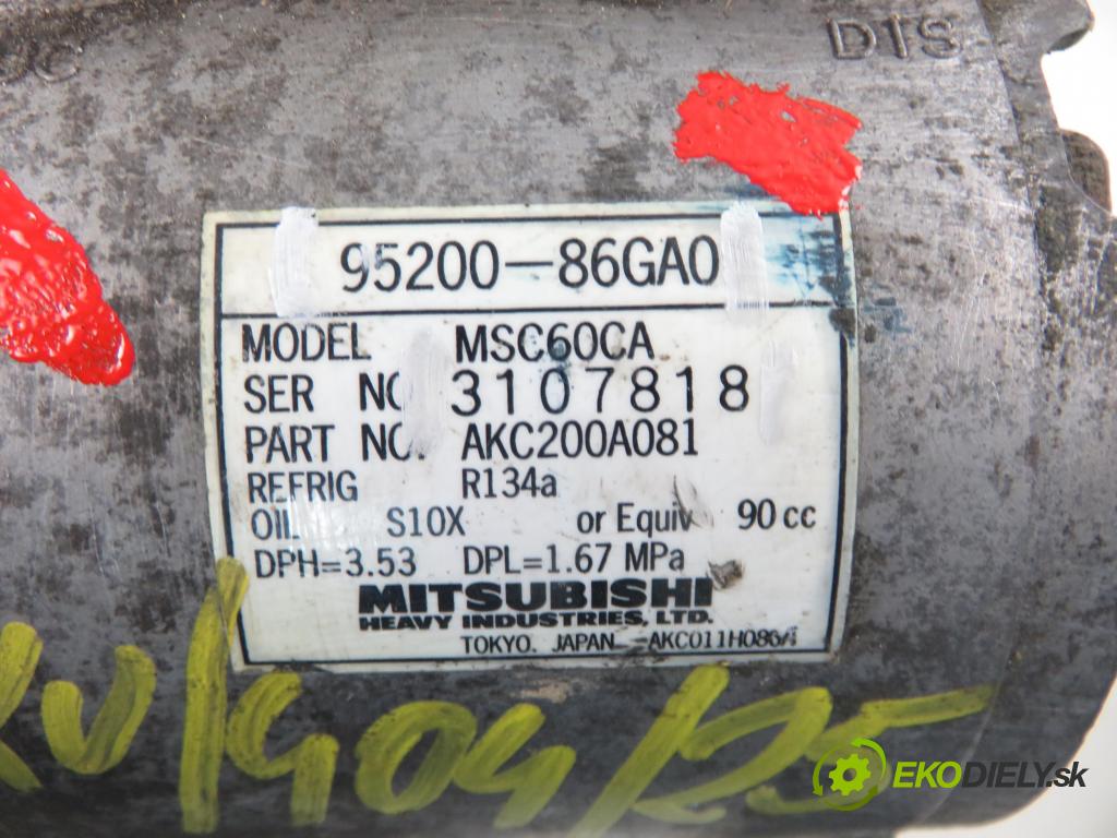 SUBARU JUSTY III (G3X) HB 2006 69,00 1.3 AWD 94 - M13A 1328,00 KOMPRESOR: klimatizace 9520086GA0 ; 3107818 (Kompresor klimatizace)