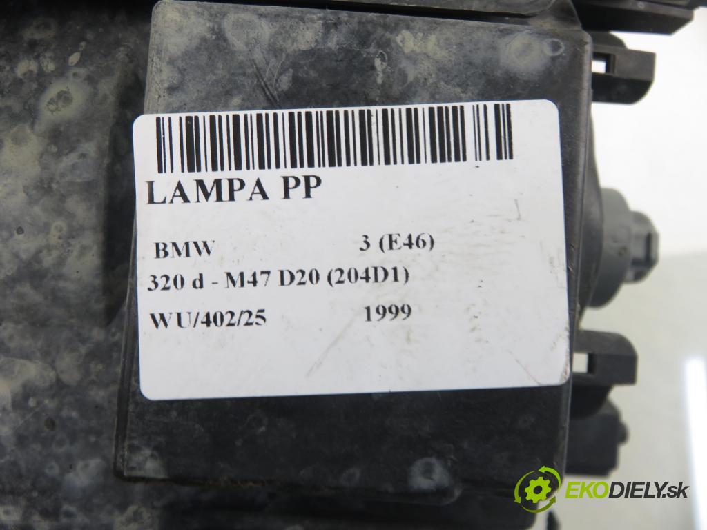 BMW 3 (E46) SEDAN 1999 100,00 320 d 136 - M47 D20 (204D1) 1951,00 Svetlo PP 0301177602 ; 1301073018