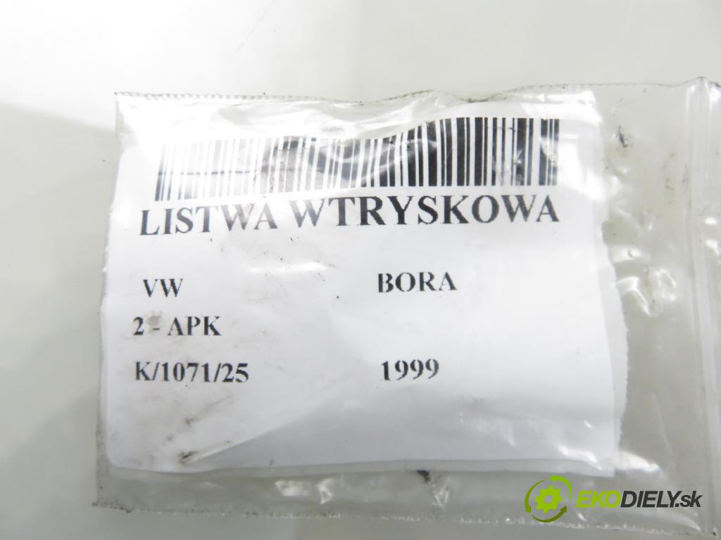 VW BORA (1J2) SEDAN 1999 85,00 2 - APK 1984,00 Lišta vstrekovacia 037133317N ; 06A906031C ; 0280155791 (Vstrekovacia lišta)