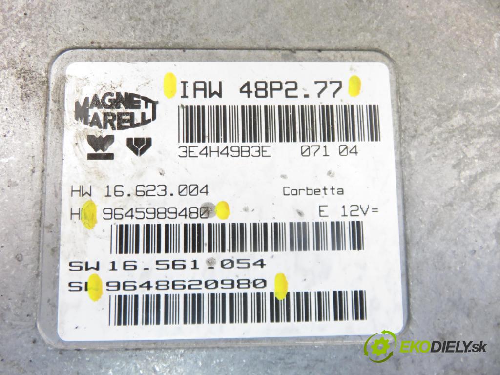 PEUGEOT 206 liftback (2A/C) HB 2004 440,00 1.1 i - HFX (TU1JP) 1124,00 řídící jednotka motora 9648620980 ; 9645989480 ; IAW48P277