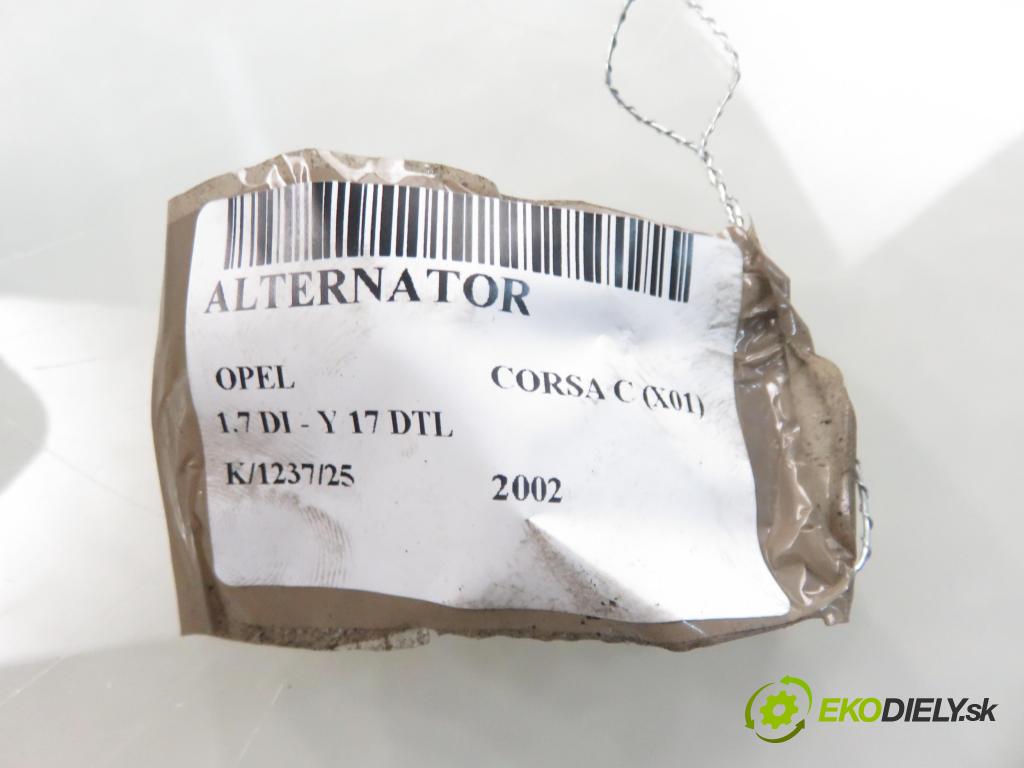 OPEL CORSA C (X01) HB 2002 48,00 1.7 DI - Y 17 DTL 1686,00 Alternátor  (Alternátor)