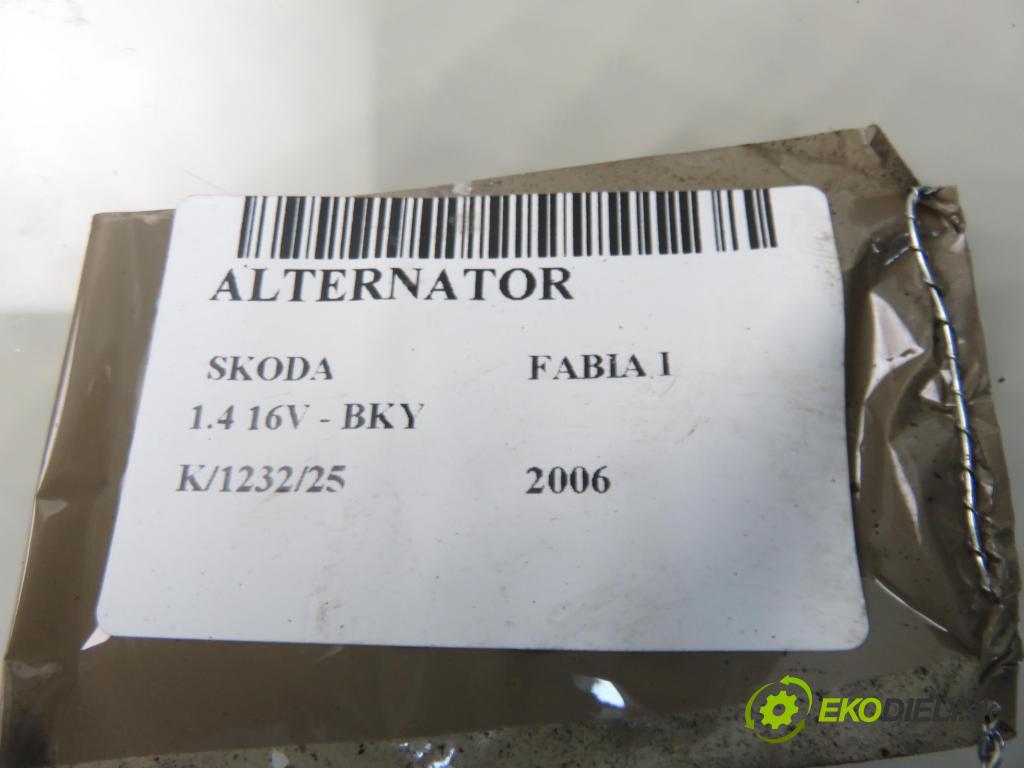SKODA FABIA I (6Y2) HB 2006 55,00 1.4 16V - BKY 1390,00 Alternátor 037903025M ; 0124325013 (Alternátor)