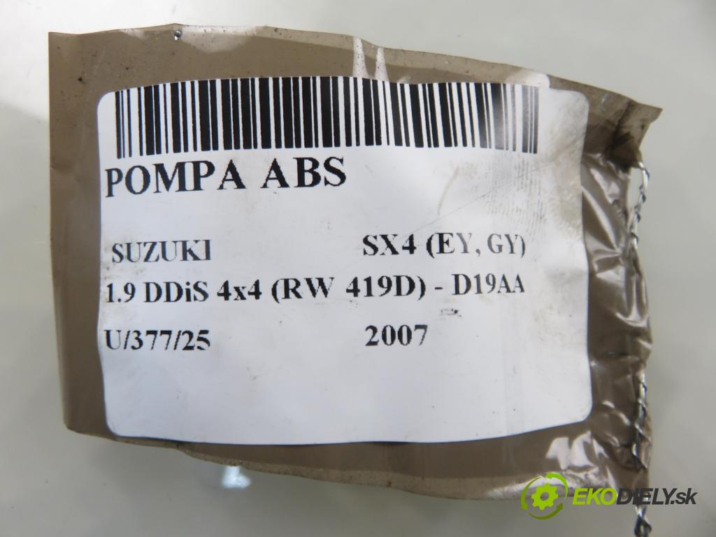 SUZUKI SX4 (EY, GY) CROSSOVER 2007 88,00 1.9 DDiS 4x4 (RW 419D) - D19AA 1910,00 Pumpa ABS 5611079JB0 ; 0265950462 ; 0265235008 (Pumpa ABS)
