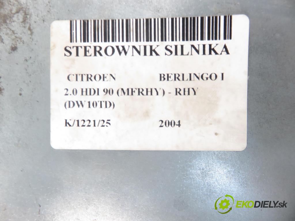 CITROEN BERLINGO / BERLINGO FIRST nadwozie wielkoprzestrzenne (MPV) KOMBIVAN 2004 66,00 2.0 HDI 90 1997,00 Riadiaca jednotka Motor 5WS40146FT ; 9657544780 ; 9647423380