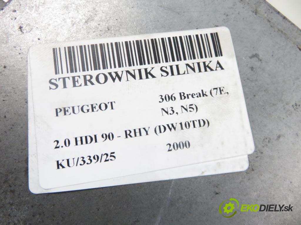 PEUGEOT 306 Break (7E, N3, N5) KOMBI 2000 66,00 2.0 HDI 90 - RHY (DW10TD) 1997,00 Riadiaca jednotka Motor 9635158280 ; 0281010031