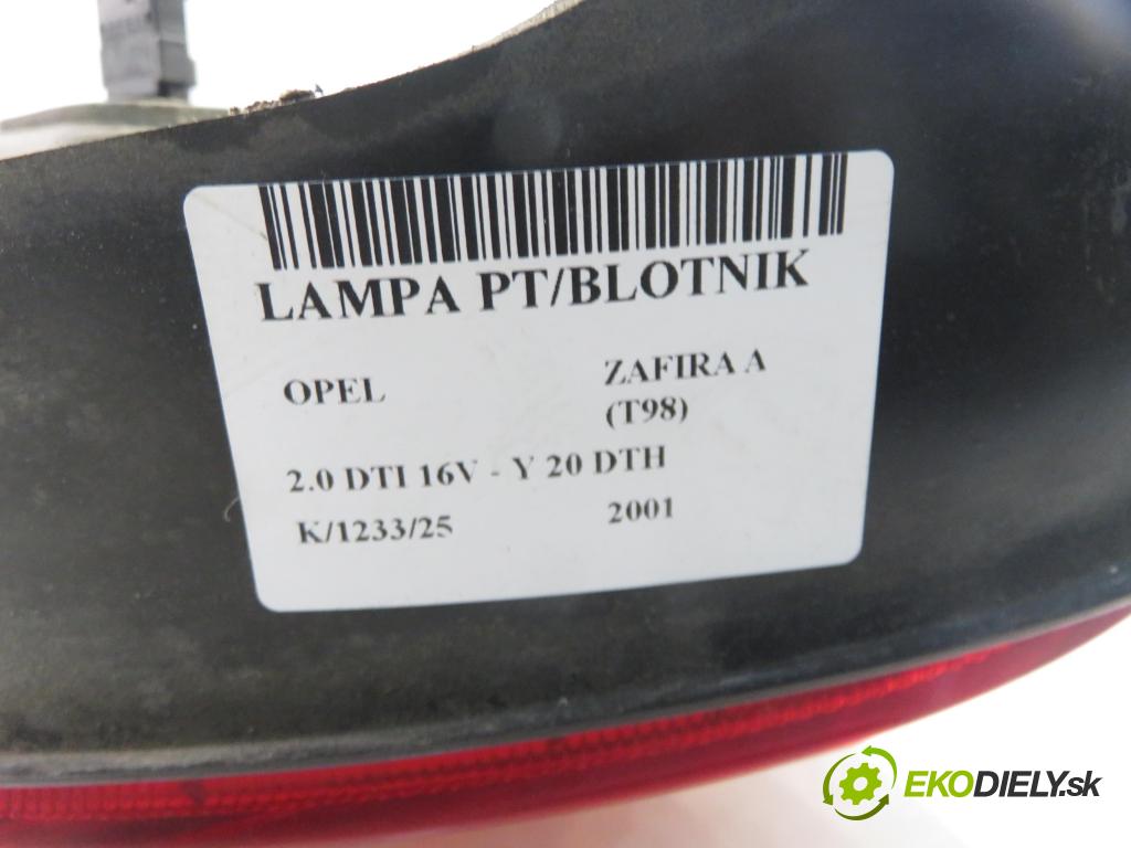 OPEL ZAFIRA A Nadwozie Wielkopojemne (MPV) (T98) MINIVAN 2001 74,00 2.0 DTI 16V 101 - Y 20 DTH 1995,00 Svetlo pravé zadné