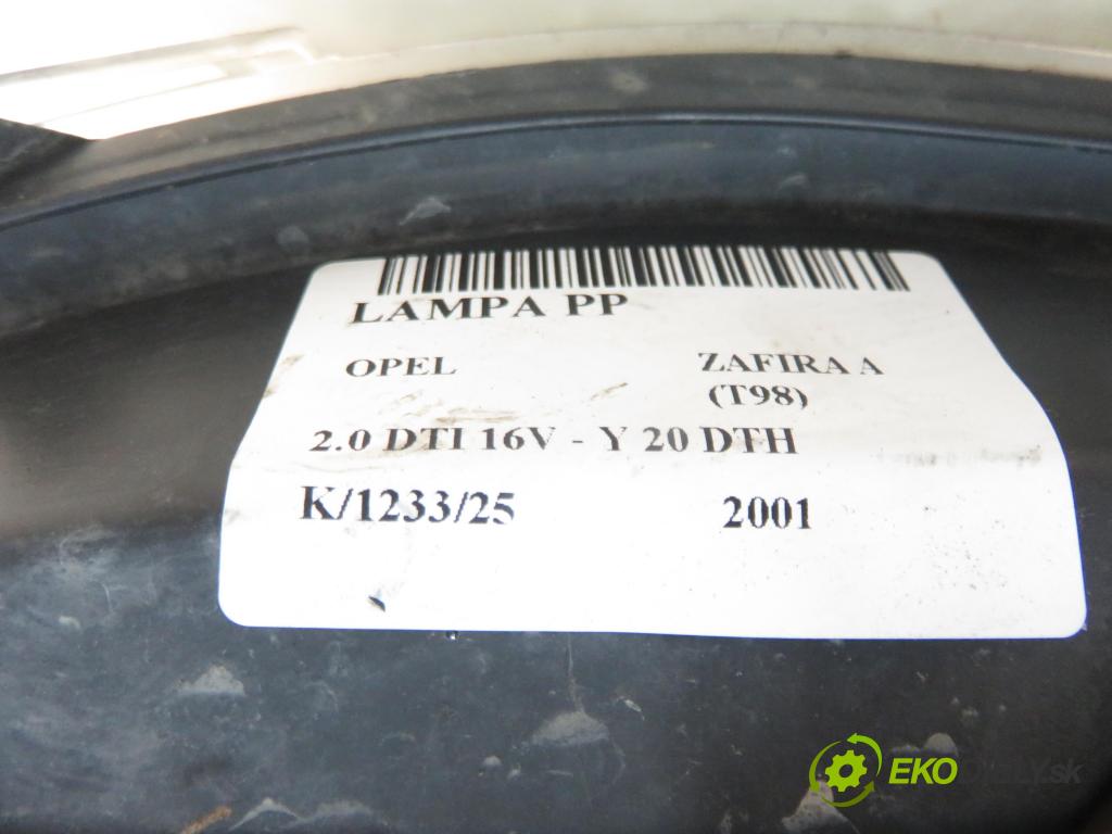 OPEL ZAFIRA A Nadwozie Wielkopojemne (MPV) (T98) MINIVAN 2001 74,00 2.0 DTI 16V 101 - Y 20 DTH 1995,00 Svetlo PP 67716821