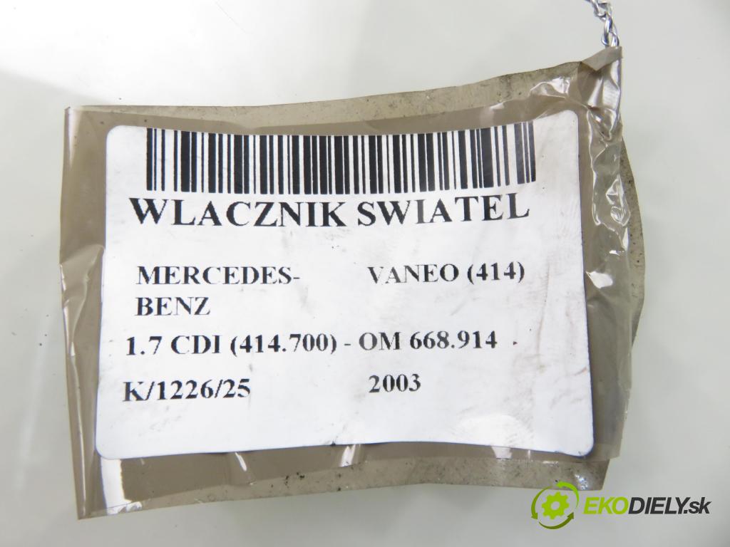 MERCEDES-BENZ VANEO (414) MINIVAN 2003 67,00 1.7 CDI (414.700) - OM 668.914 1689,00 přepínač světla 1685450104