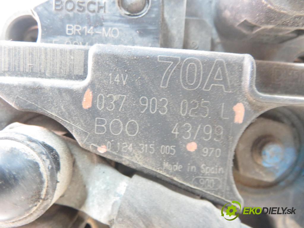 VW LUPO (6X1, 6E1) HB 1999 37,00 1.0 MPI 50 - ANV 999,00 Alternátor 037903025L ; 0124315005 (Alternátor)